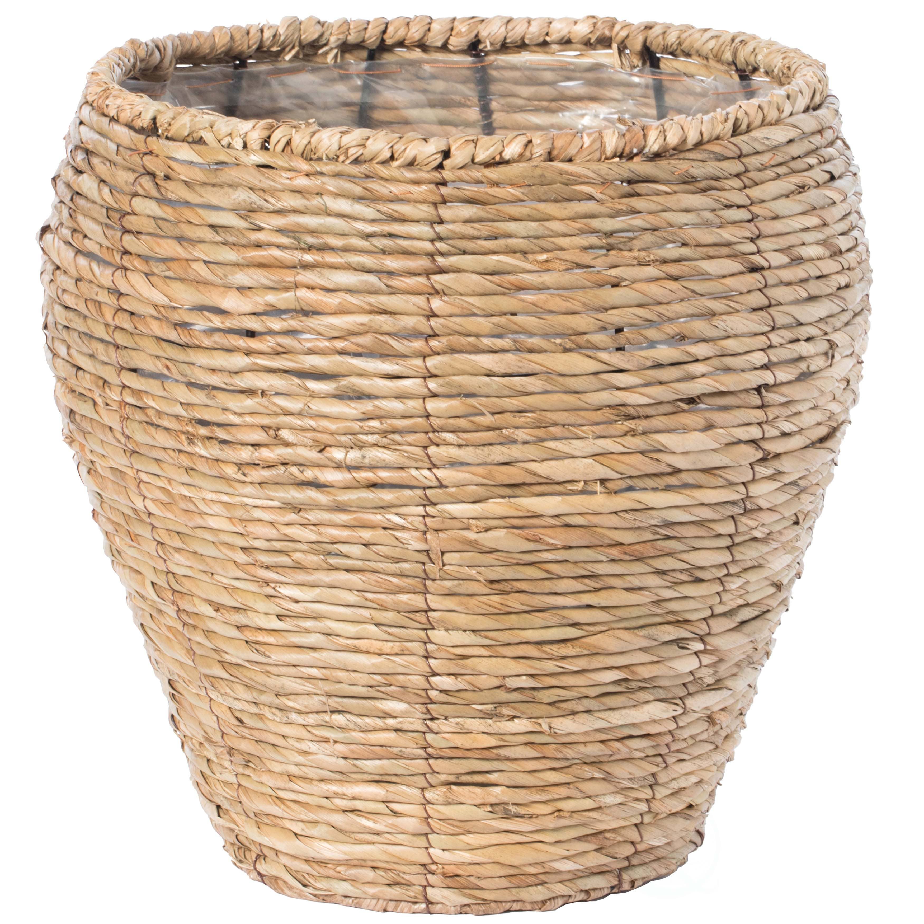 Quickway Imports - Wholesale Plant Pot - Woven Round Flower Pot Planter Basket with Plastic Lining10