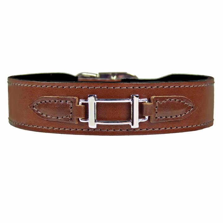 Hamilton Dog Collar in Rich Brown & Nickel for wholesale by Hartman & Rose