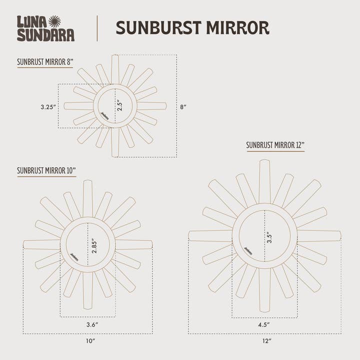 Luna Sundara - Wholesale Wall Mirror - Peruvian Wall Mirror - Sunburst