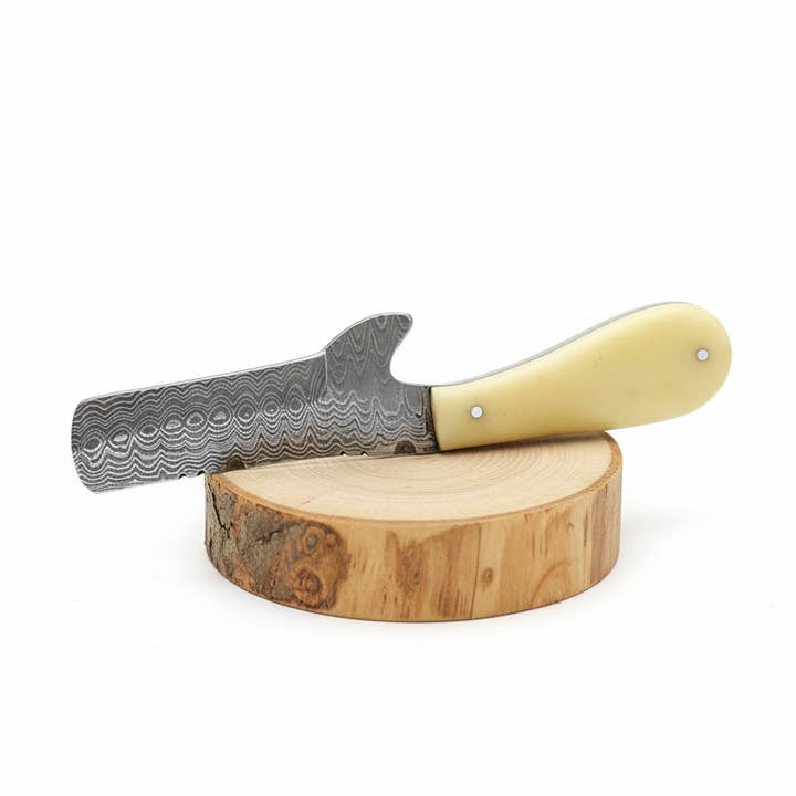 Deer Edge - Wholesale Kitchen/Utility Knife -
Authentic Handcrafted Damascus Steel Cheese Knife with Ergo0