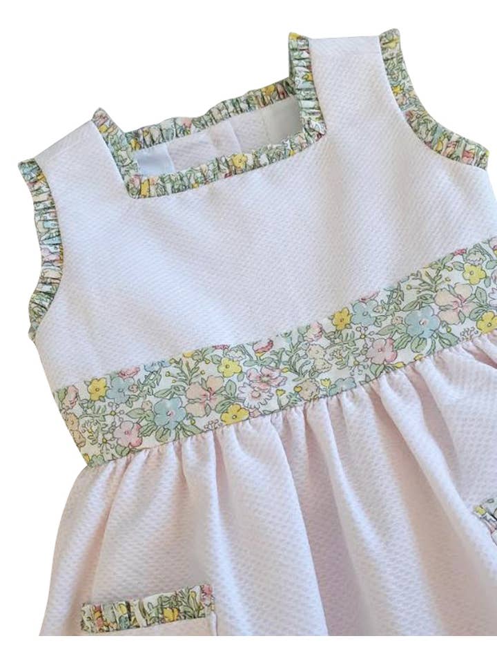 Marco and Lizzy - Wholesale Dress - Kids - Girl's "Spring Again" Floral Pink Pique Dress3