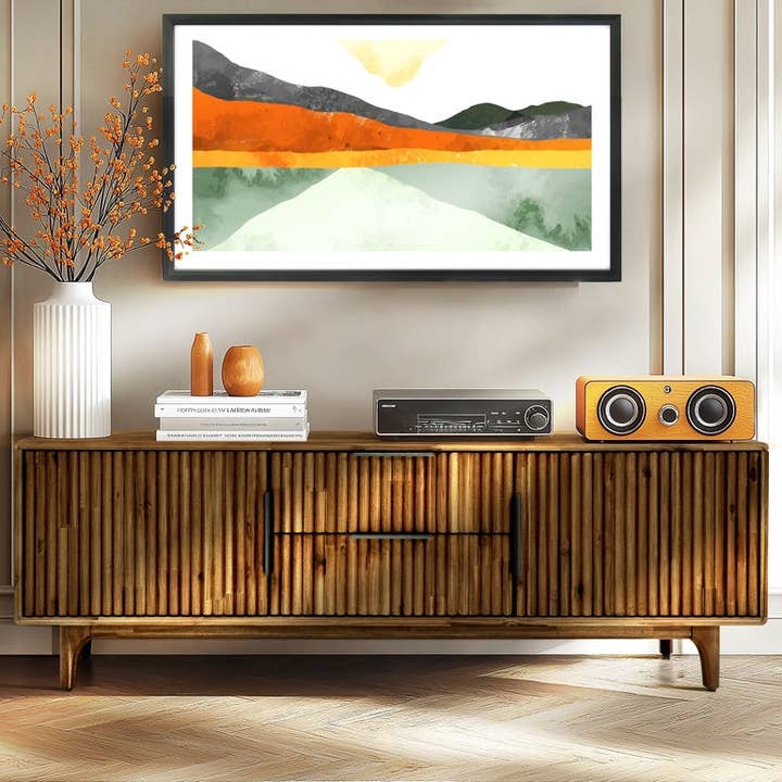 Megsu Bosk Wood Fluted TV Stand for wholesale by Megsu