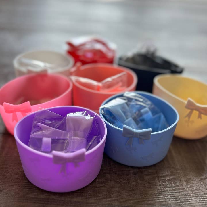 JILLIAN INK LLC - Wholesale Drinking Straw - Silicone Bow Straw Topper with Matching Tumbler Boot