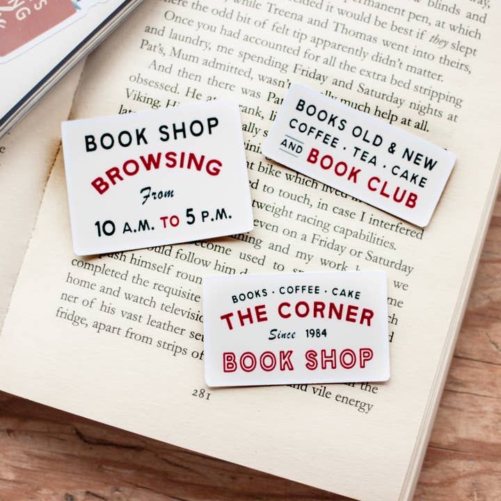 The Corner Bookshop Stickers for wholesale by Literary Craft Parlour