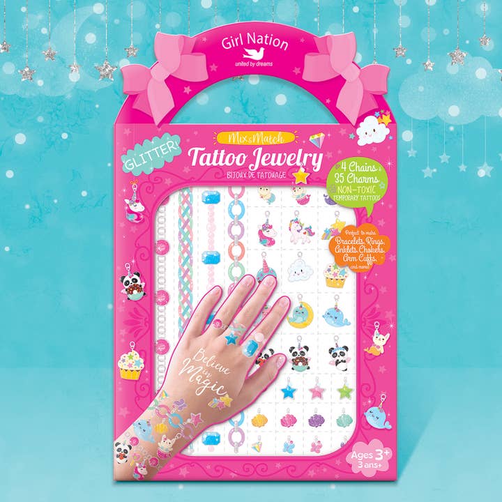 Girl Nation - Wholesale Temporary Tattoo - Kids - Tattoo Jewelry- Believe in Magic