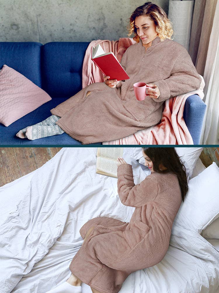 Pavilia - Wholesale Robe - Women's - Women's Sherpa Housecoat Zipper Robe55