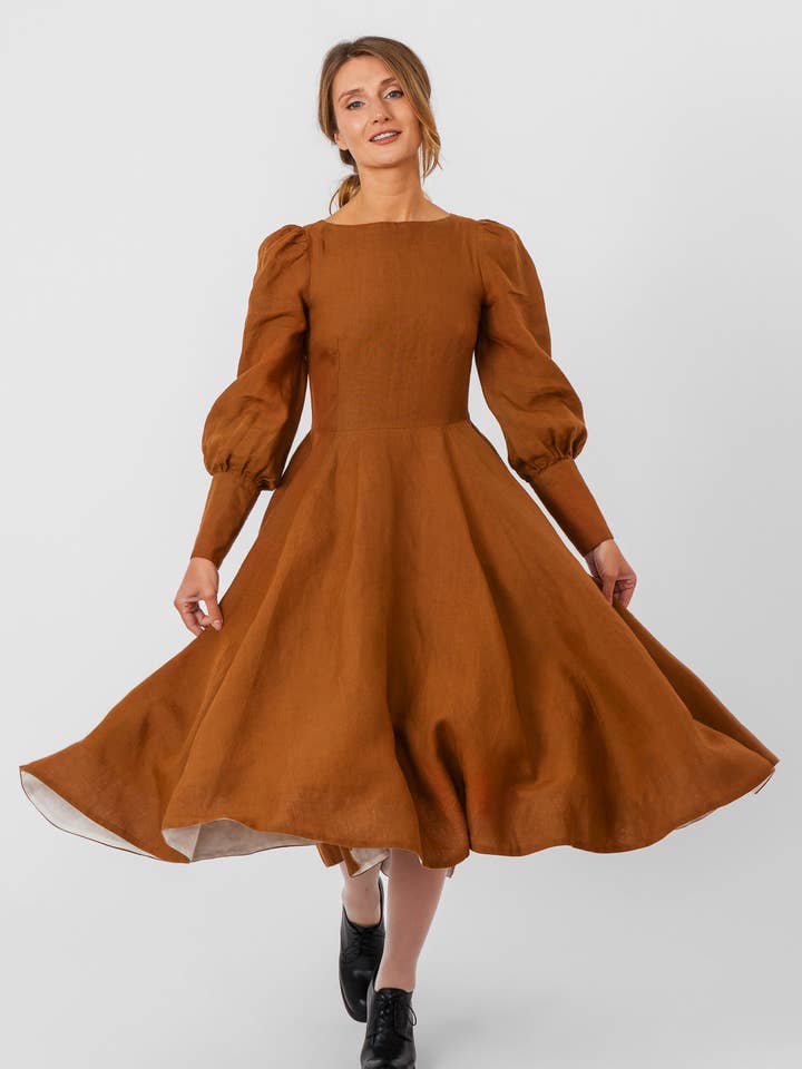 Red Poppy Hawthorn Dress, Long Sleeve for wholesale on Faire28