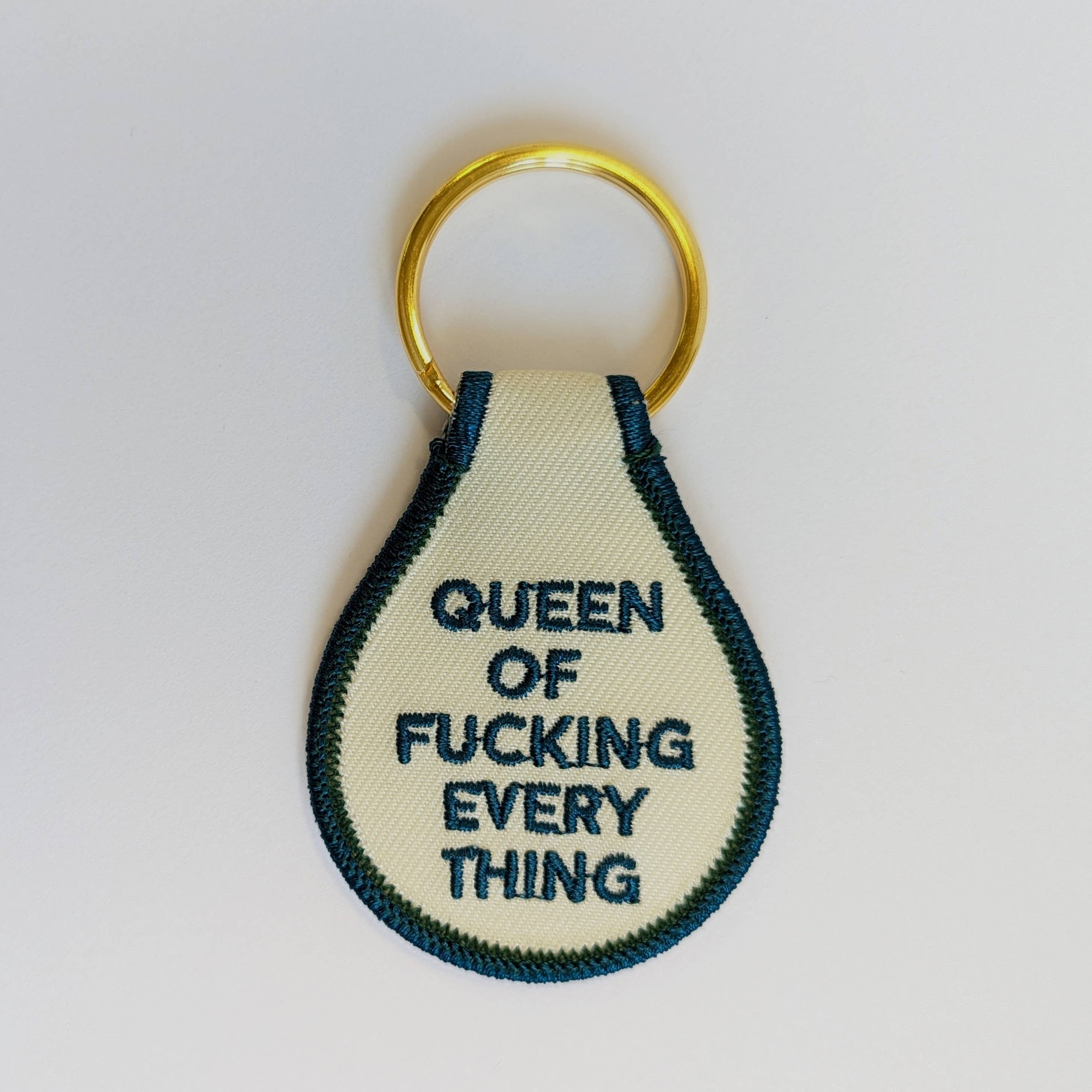He Said, She Said - Wholesale Keychain - Women's - Queen of Fucking Everything Embroidered Key Tag