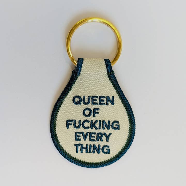 He Said, She Said - Wholesale Keychain - Women's - Queen of Fucking Everything Embroidered Key Tag0