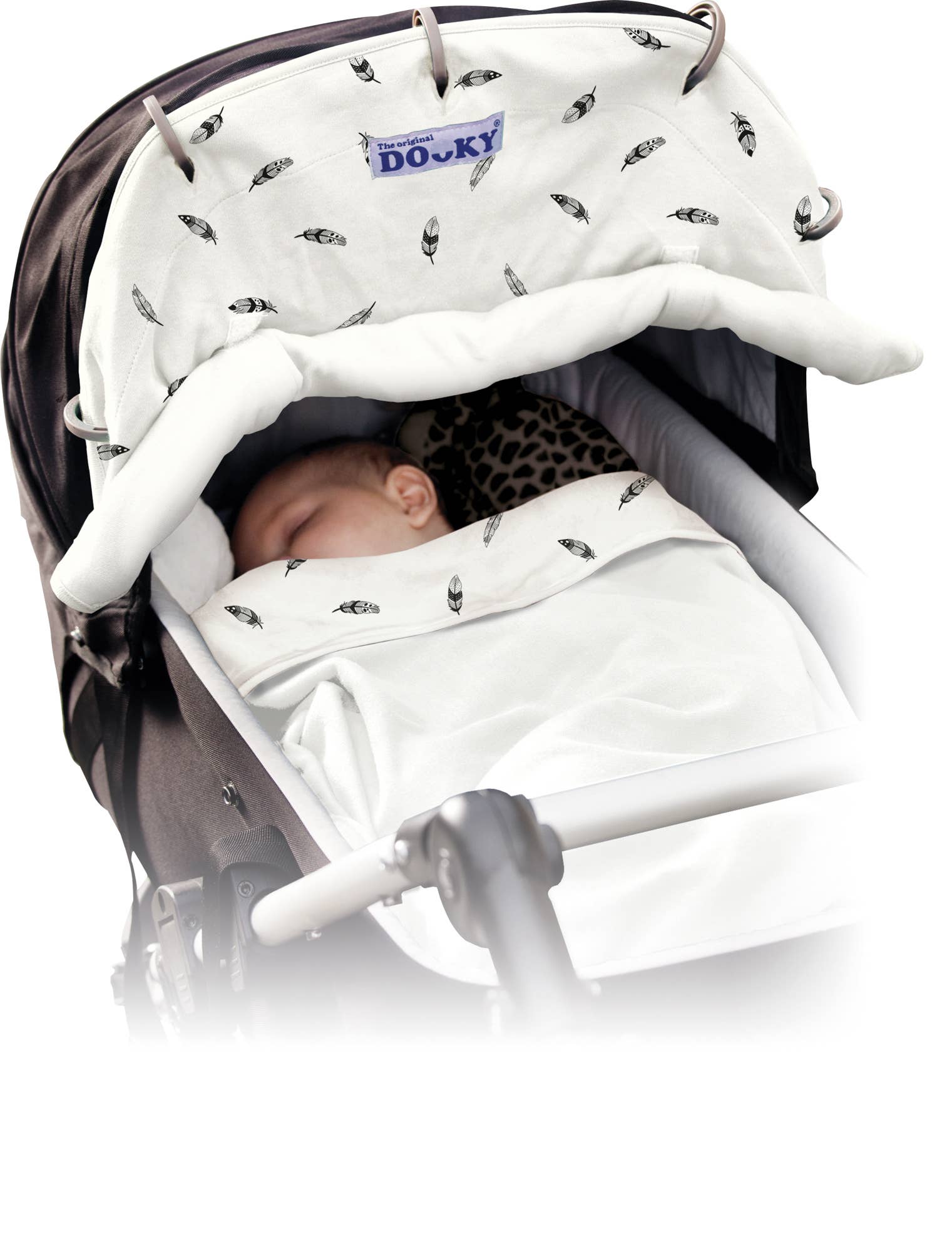 Hippychick – wholesale Pram cover/accessory – Dooky Universal Sun Shade - Feathers1