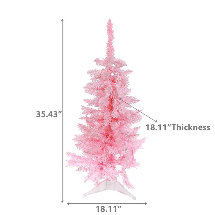 IH Casa Decor - Wholesale Artificial Christmas Tree - 3' SPRUCE PINK XMAS TREE PVC 120 NORMAL TIPS W/PLASTIC STAND2