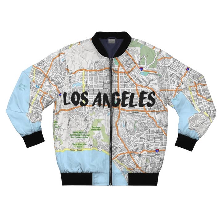 Giacca Bomber Los Angeles Kimante AOP per la vendita all'ingrosso da parte di Kimante Clothing