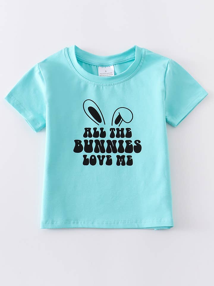 Top de niño azul conejo de Pascua para venta al por mayor de Rylee Faith Designs