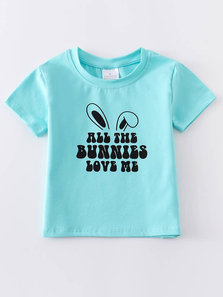 Top de niño azul conejo de Pascua para venta al por mayor de Rylee Faith Designs