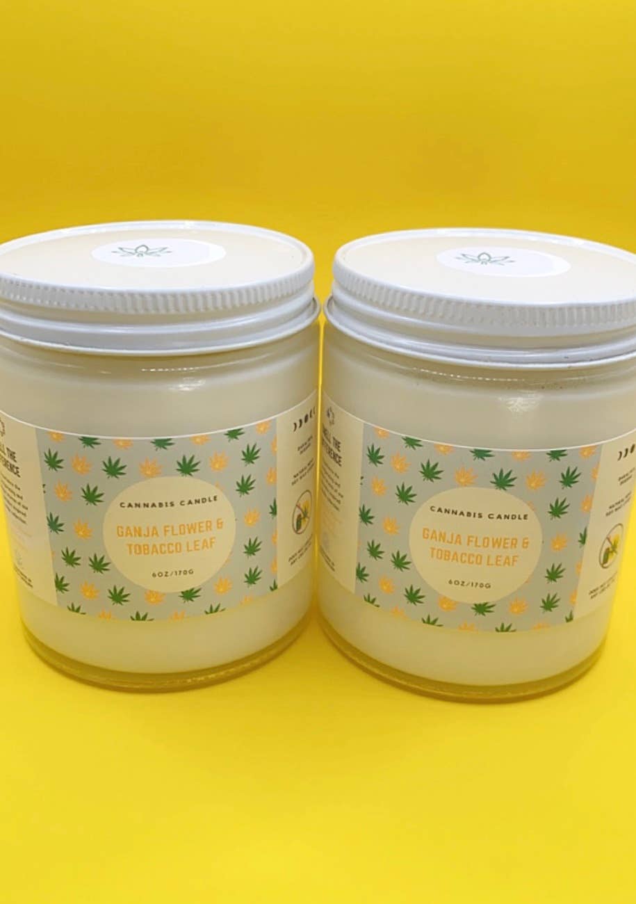 Daralyn's Designs – Vela em jarro/copo por atacado – Vela de cannabis | 6oz | Cera de cânhamo4