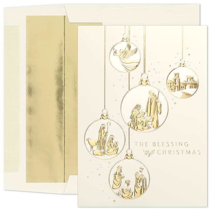 Cartes de vœux de Noël avec ornements de la Nativité en boîte pour la vente par Masterpiece Studios