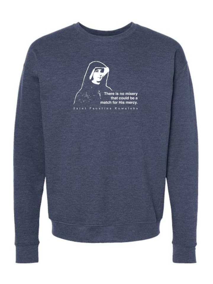 Sock Religious - Wholesale Graphic Sweatshirt - Unisex - Mercy Message - St. Faustina Kowalska Crewneck Sweatshirt1