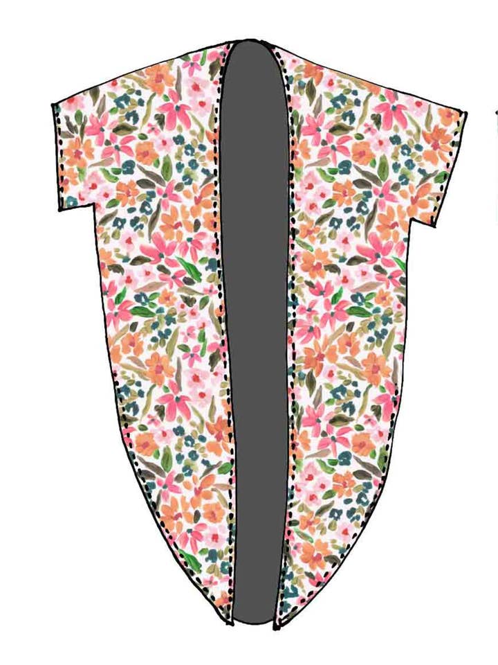 Blush Meadow Bloom Floral Long Slit Kimono for wholesale by Namaskar Australia