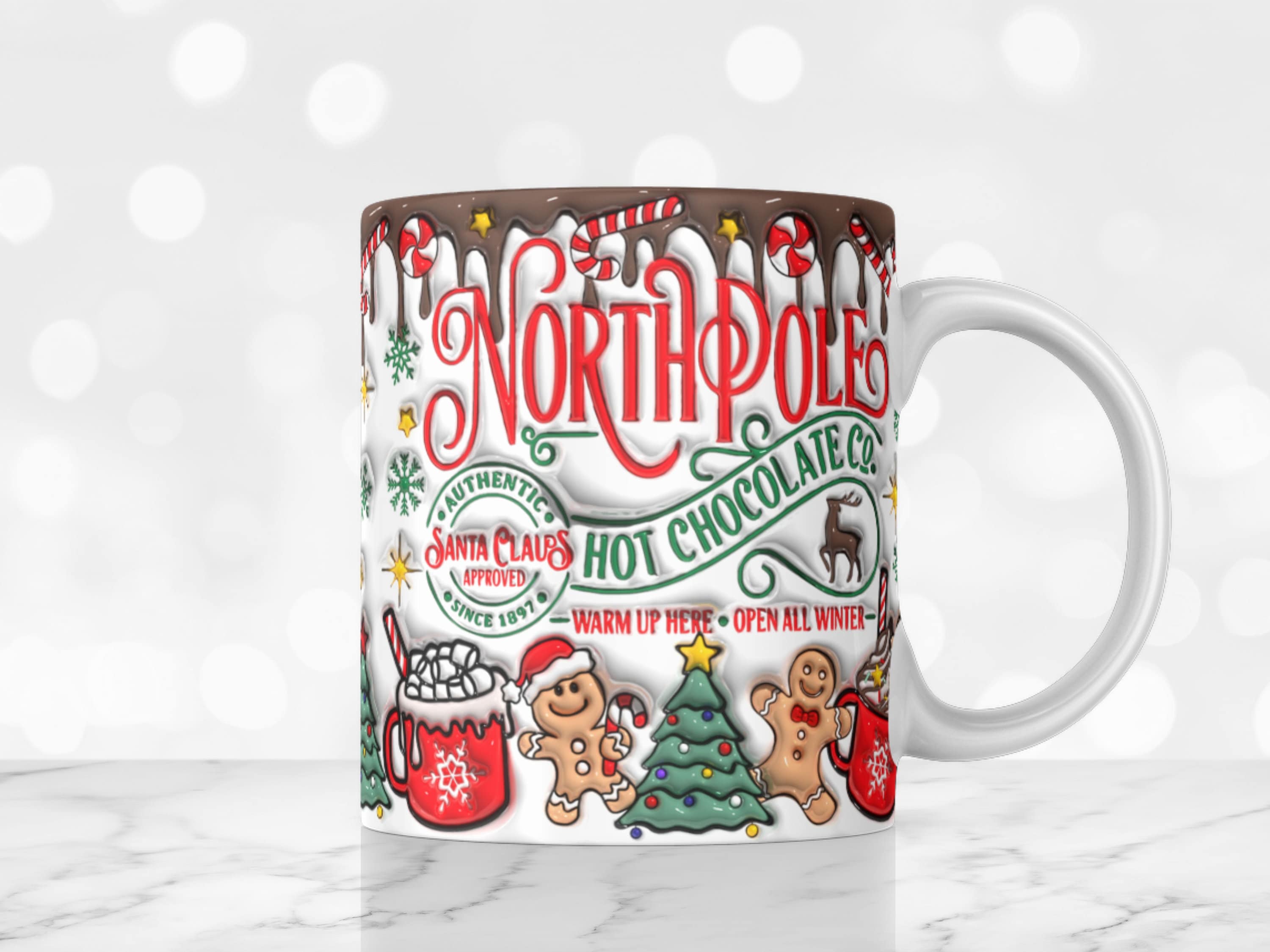 NVC Ecommerce LLC - Wholesale Koffiemok - North Pole kerstmok voor warme chocolademelk, schattige kerstmok1