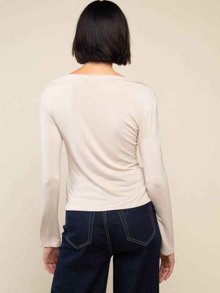 NLT – Großhandel Strickoberteil – Damen – Salem Langarmshirt mit U-Boot-Ausschnitt aus Bamboo Siro Basic6