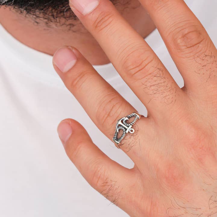 Gowa Design – Engroshandel Smykker - Herre – Mænds ankerring Nautisk ring Ocean Lover Ring 925 Sterling Sølv Ankersmykker Kaptajn Gave Mand Gave Far Gavebrudgom4