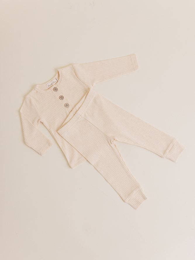 Conjunto de manga comprida com nervuras Daisy por atacado de Dandillie