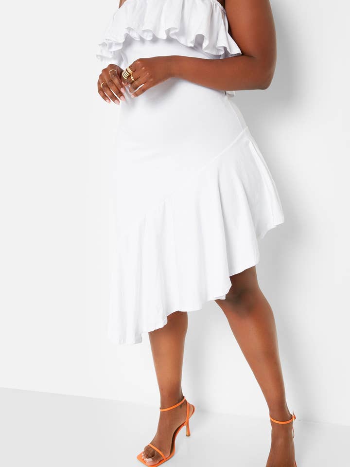 Blanc Robe sans manches à volants Ray of Sunshine - Blanc en vente sur Faire3