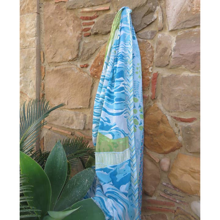 Supplement D'AM - Wholesale Scarf - Women's - Crocodile, flowers, and pastel water patterned cotton pareo stole4