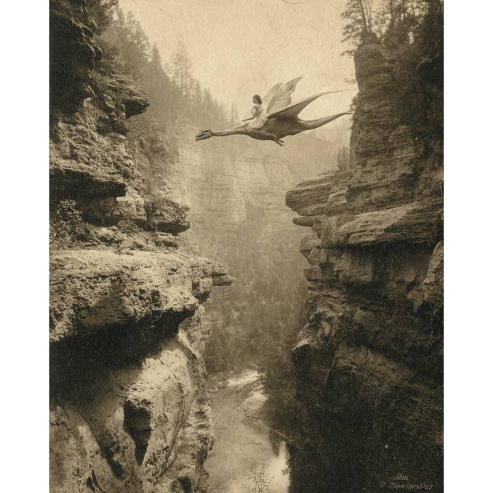 Fairy Riding a Pterodactyl - Antique Style Photo - Fairies Art Print - 8"x10" Artwork and other Purchase Wholesale pterodactyl. Free Returns & Net 60 Terms on Faire trending on Faire.