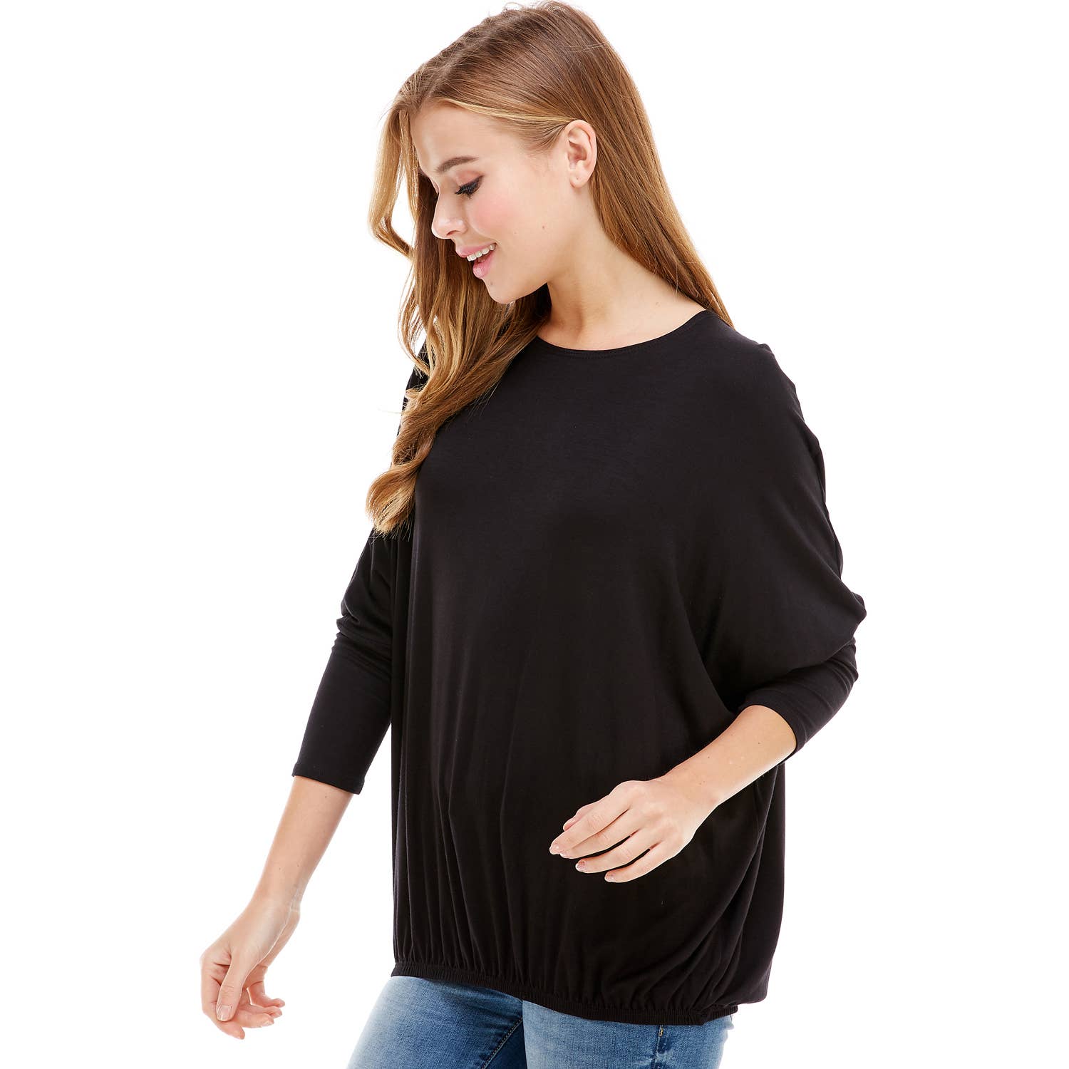 Azules Clothing - Wholesale Tunic - Women's - ATP-2309RS-DOLMAN Sleeve Elastic Bottom Hem Tunic44