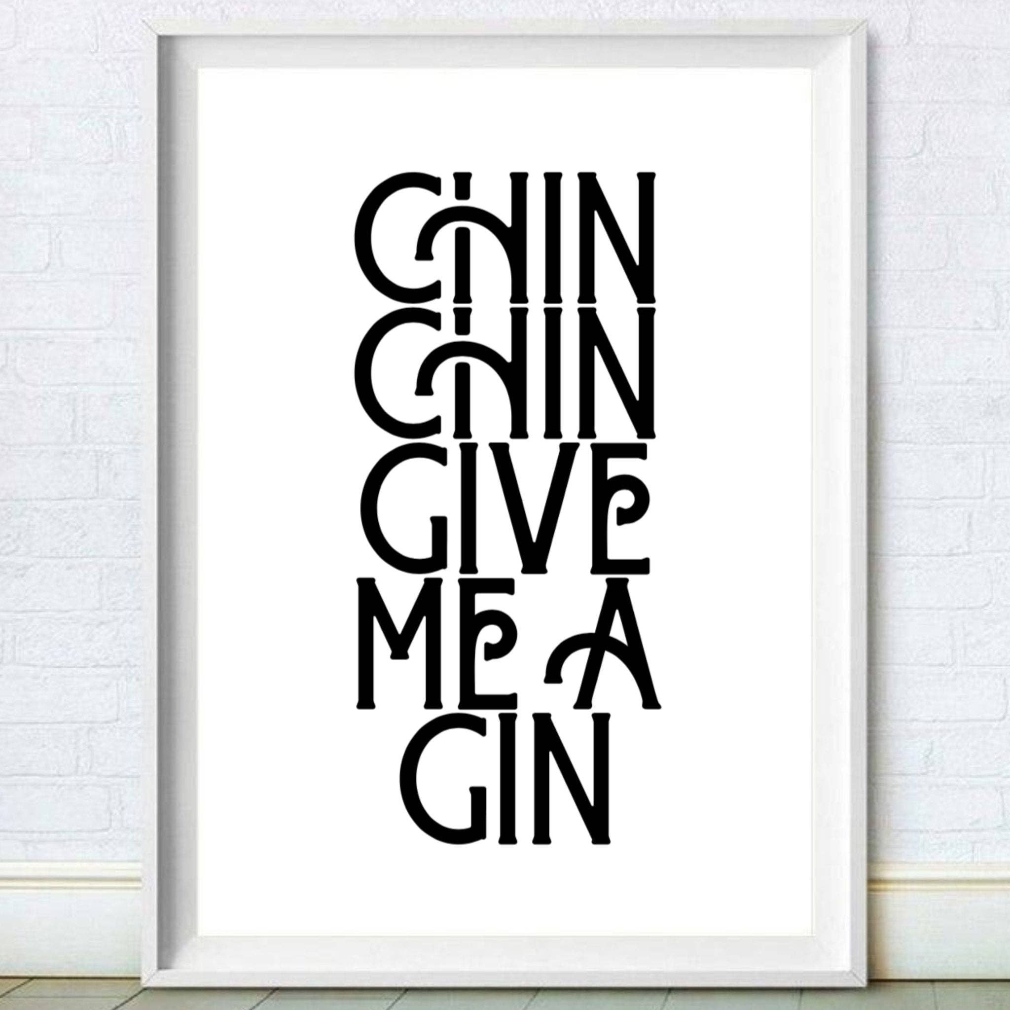 Moonshine Prints – wholesale Art print – Chin Chin Give Me A Gin Print0