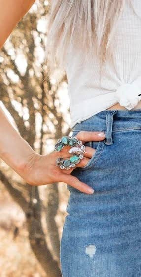 Krush Kandy – Anel de cocktail/declaração por atacado – Anel em Prata Esterlina Squash Blossom Horseshoe | Várias opções de pedra!15