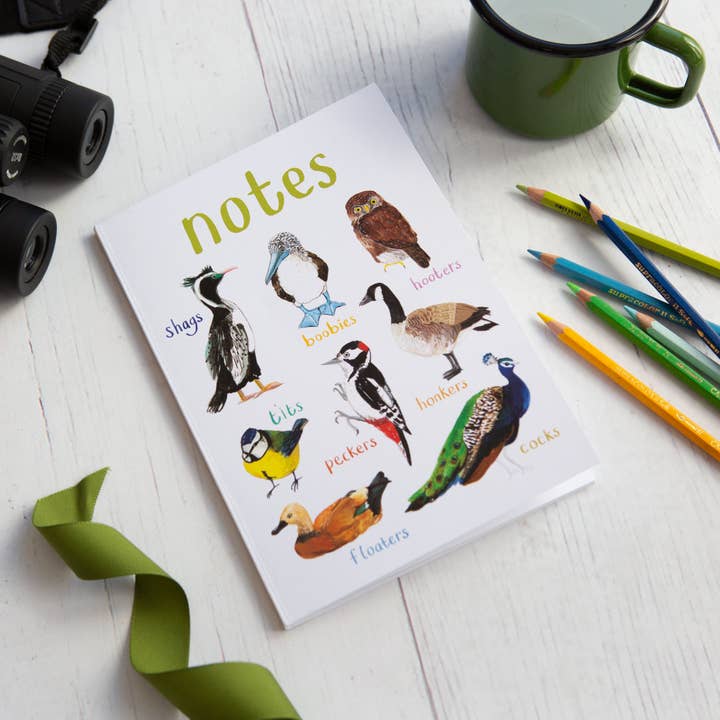 Caderno Reciclado Cheeky Birds - A5 por atacado de Sarah Edmonds Illustration