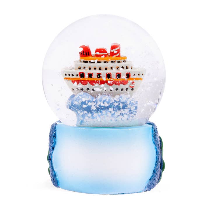 Boule à neige de 45 mm avec bateau de croisière pour la vente par Mother Moose Gifts