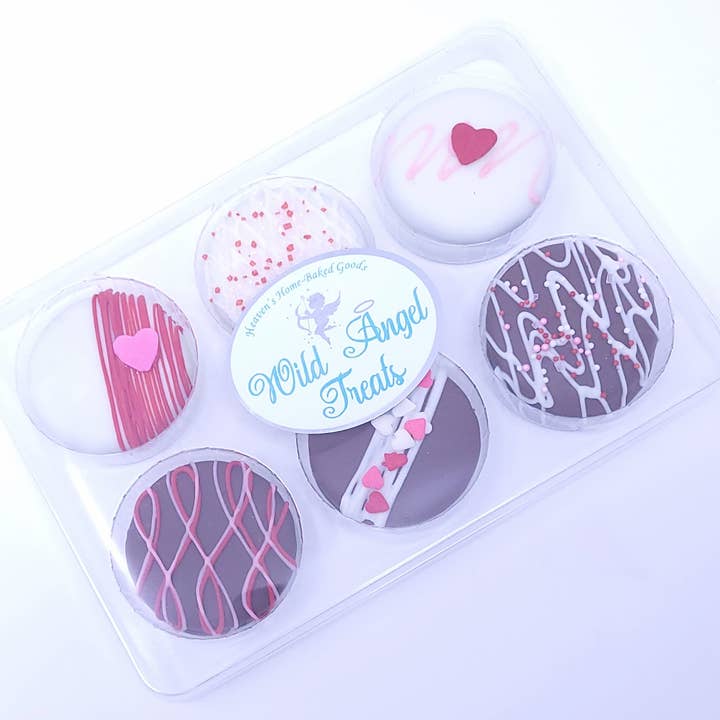 Wild Angel Treats, LLC - Wholesale Chocolate Covered Sweets - Valentine's Day Chocolate Covered Oreos - 2-Packs1