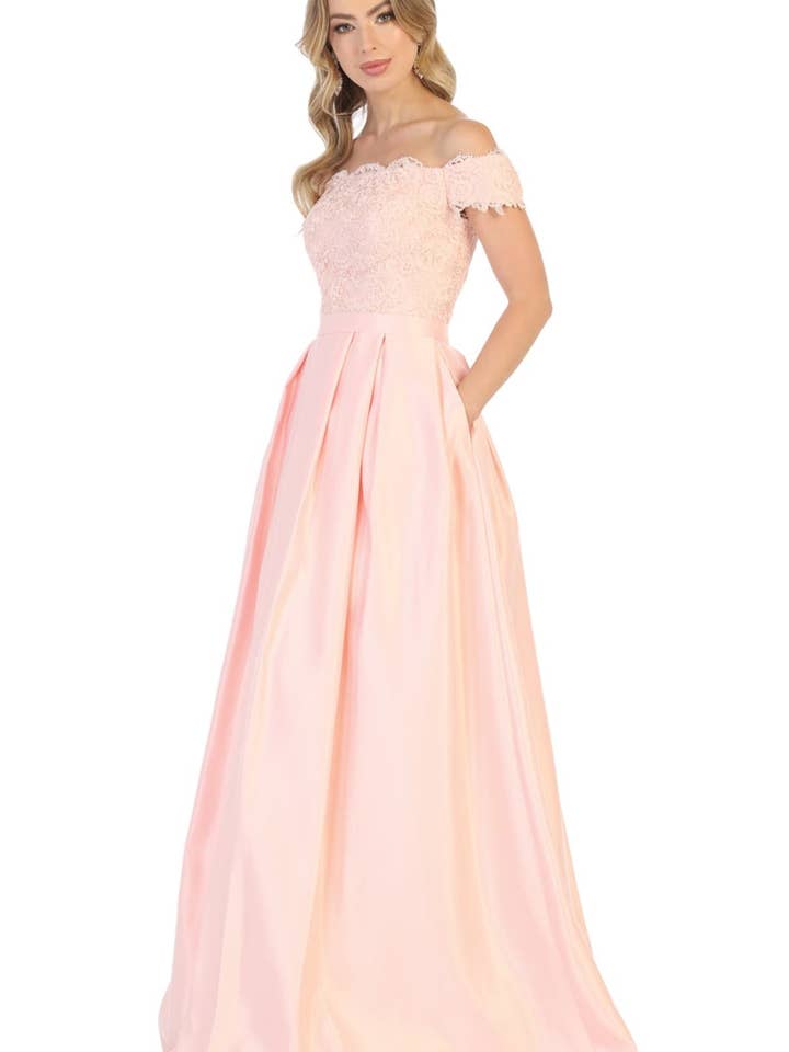 LA Merchandise - Vendita all'ingrosso Abito da sera - Donna - Abito da sera con spalle scoperte e tasche - LA1762