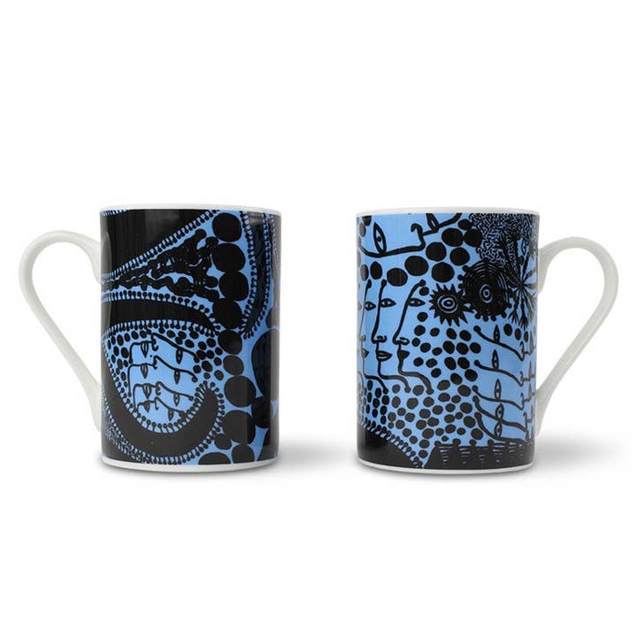 Third Drawer Down USA - Vente Tasse à café - Ensemble de mugs « Chat de fin de soirée est rempli de rêves » X Yayoi Kusama2