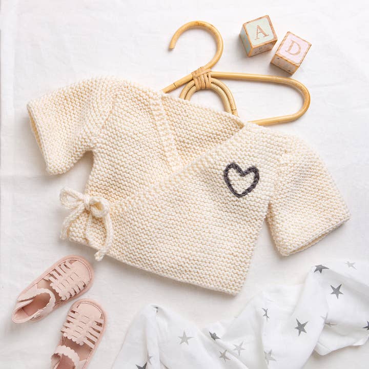 Personalised Baby Cardigan Easy Knitting Kit  for wholesale by Wool Couture Company