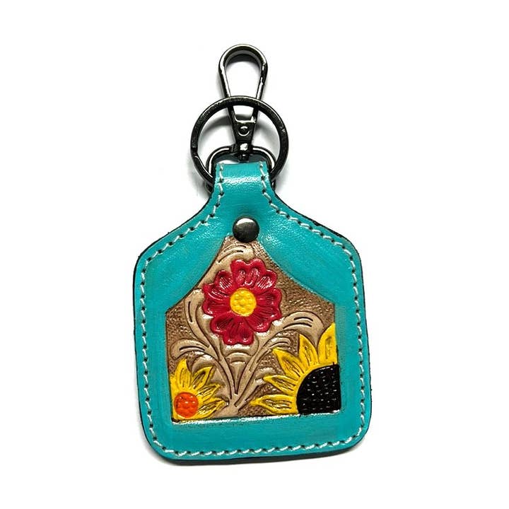 VÄSTERLÄNDSK TRYCK ÄKTA LÄDER NYCKELRING MED BOSKAPSETIKETT för wholesale av Snowing West