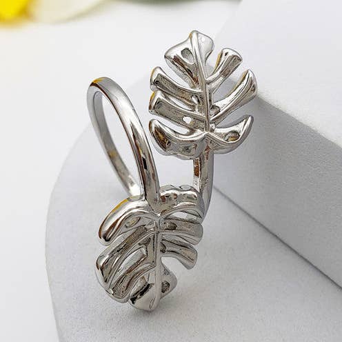 Hawaiian Monstera Leaf Ring for wholesale by S&T Collections