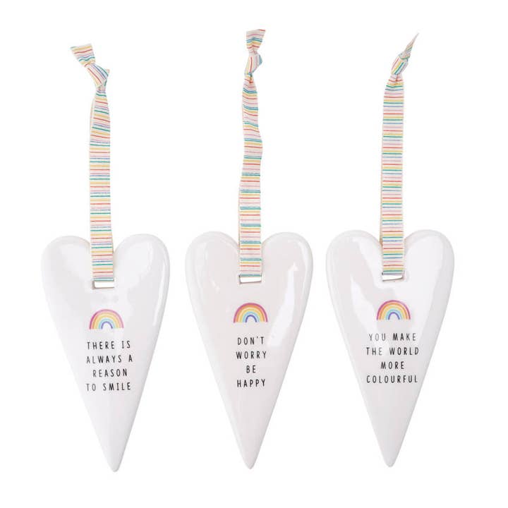 CGB Giftware – wholesale Ornament set – Chasing Rainbows 6 Assorted Ceramic Hangers1