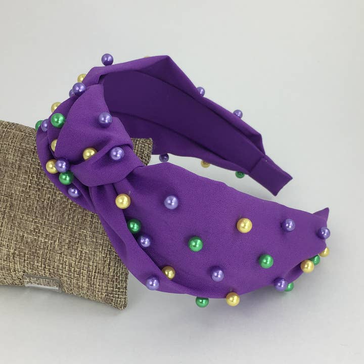 Bandeau à nœud perlé Mardi Gras pour la vente par SongLily
