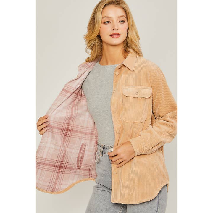 HiteJeans - Venta al por mayor Chaqueta - Mujer - Chaqueta de cuadros reversibles de pana
