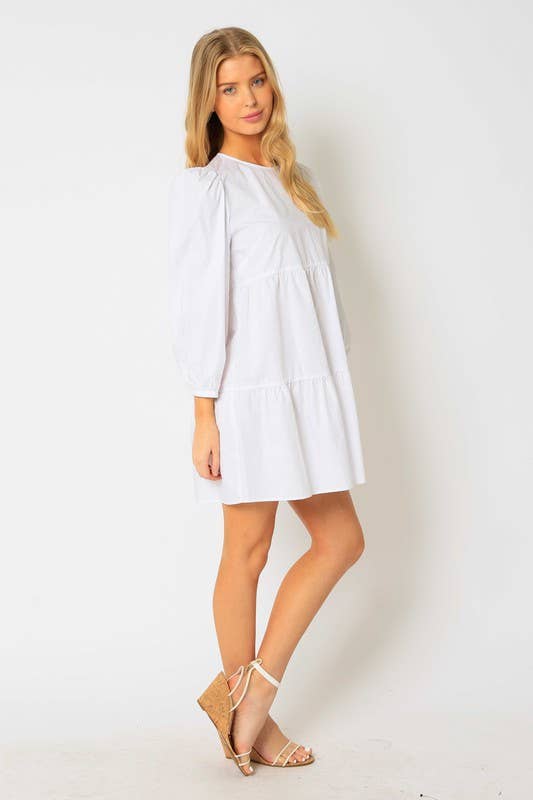 Olivaceous – wholesale Klänning - Dam – Poplin klänning med volanger i minilängd3