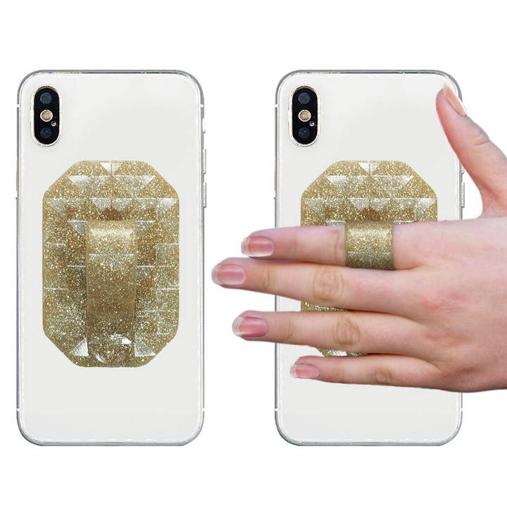Phone Flipper (Peel & Stick) Phone Fingerloop - Gold Geo for wholesale by Phone Flipper