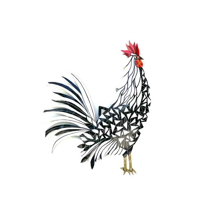Galo Geométrico Preto e Branco por atacado de Haiti Fair Trade- Papillon Marketplace