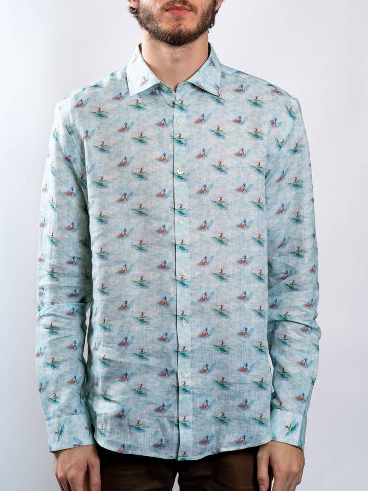 Stitch Note - Wholesale Button Down Shirt - Men's - Spread Collar Long Sleeve