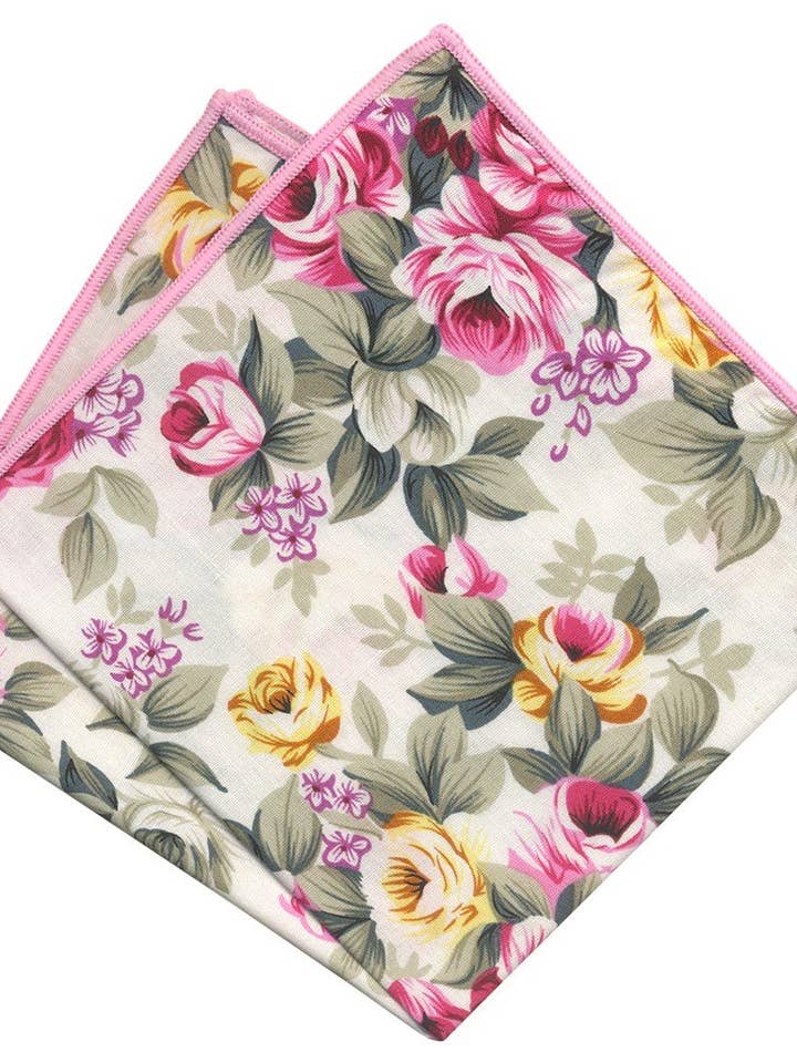 Weiße Baumwolltaschentuch mit floralem Motiv für den Großhandel von Josvil