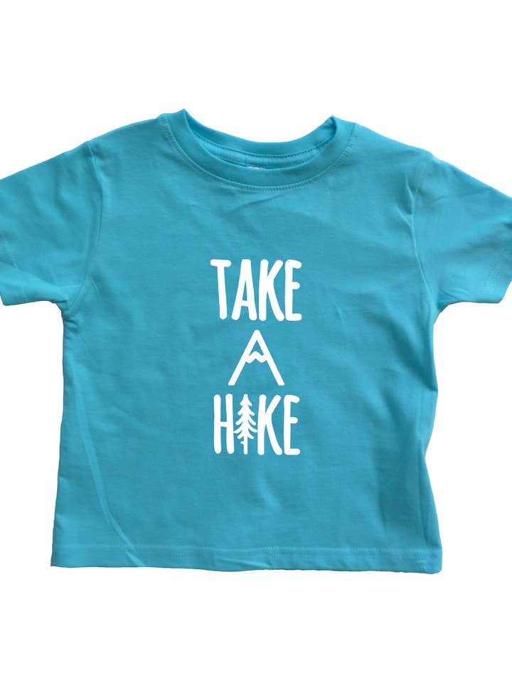 Chemise Aqua with White Take A Hike pour tout-petits pour la vente par Outdoorable Apparel
