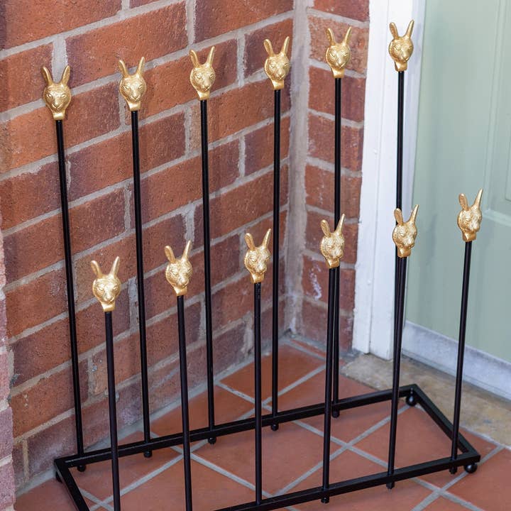 Brass bee Welly Boot Stand - Brass Hares for wholesale by Brass bee